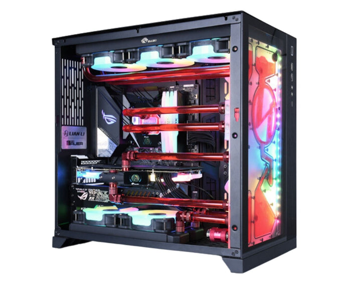 Bykski Distro Plate For Lian Li PC-011 (Front Mount) - PMMA w/ 5v Addressable RGB(RBW) (RGV-LAN-011-LI-P-K) - DDC Pump With Armor