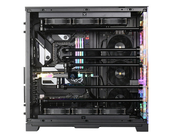 Bykski Distro Plate For LIAN LI O11 DYNAMIC EVO XL (Front Mount) - PMMA w/ 5v Addressable RGB(RBW) (RGV-LAN-O11EVOXL-LI-P) - DDC Pump With Armor