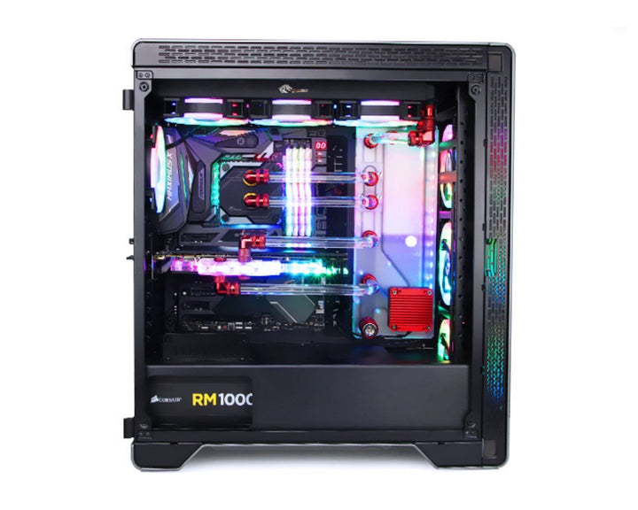 Bykski Distro Plate For Thermaltake A500 TG - PMMA w/ 5v Addressable RGB (RBW) (RGV-TT-A500-TG-P-K) - DDC Pump With Armor