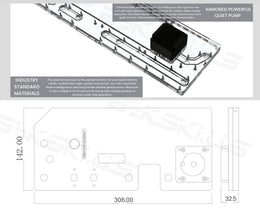 Bykski Distro Plate For CORSAIR 4000D - PMMA w/ 5v Addressable RGB(RBW) (RGV-COS-4000D-P-K) - DDC Pump With Armor
