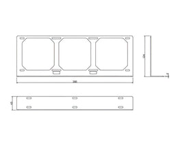 Bykski Radiator DIY Mounting Bracket - 360mm (B-ST-3FN)