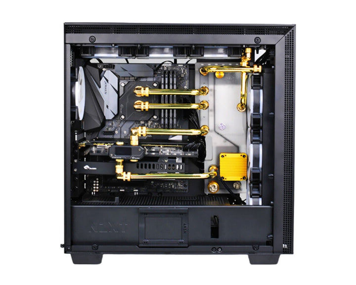 Bykski Distro Plate For NZXT H700I - PMMA w/ 5v Addressable RGB(RBW) (RGV-NZXT-H700I-P-V2-K) - DDC Pump With Armor