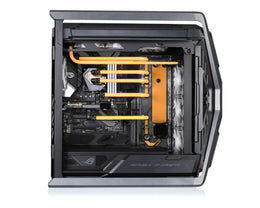 Bykski Distro Plate For ASUS ROG Hyperion GR701 PMMA w/ 5v Addressable RGB(RBW) (RGV-AS-GR701-P-K) - DDC Pump With Armor