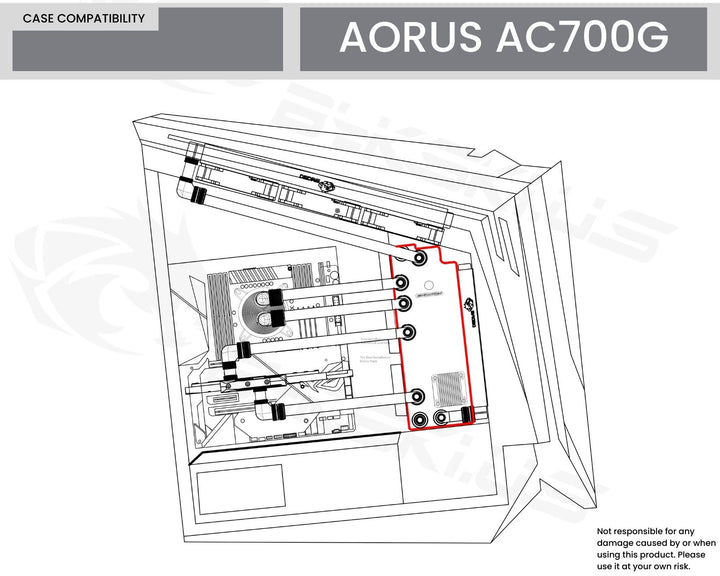 Bykski Distro Plate For GIGABYTE AORUS AC700G - PMMA w/ 5v Addressable RGB(RBW) (RGV-GV-AC700G-P) - DDC Pump With Armor