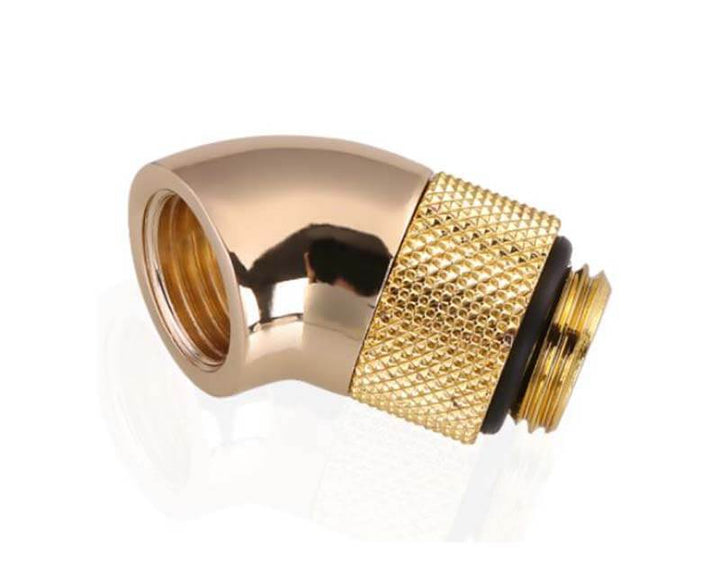 Bykski G 1/4in. Male to Female 45 Degree Rotary Elbow Fitting (B-RD45-X) - Gold