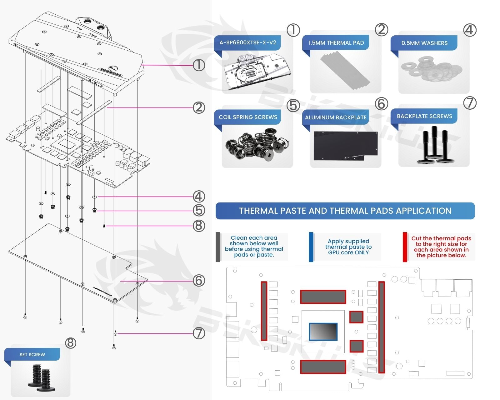 Bykski Full Coverage GPU Water Block and Backplate For SAPPHIRE