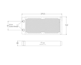 Bykski 240mm x 30mm RC Series Radiator, 120mm x 2, Dual Fan (CR-RD240RC-TN-V2) - Black