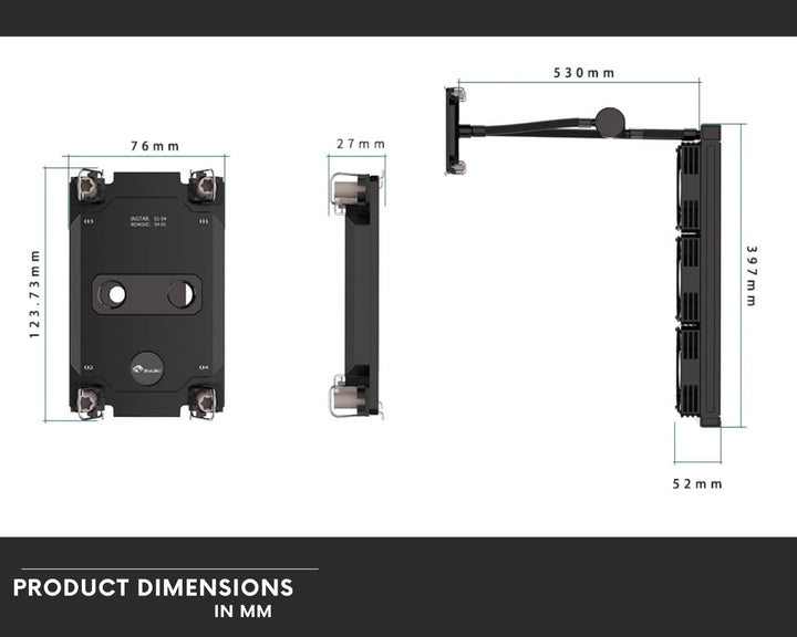 Bykski Durable 3x120mm 4U Server AIO Liquid CPU Cooler For Dual Intel Sapphire Rapids (LGA 4677) - Continuous Usage