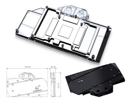 Bykski Full Coverage GPU Water Block and Backplate For NVIDIA GeForce RTX 3080/3090 Reference Design - Black POM (N-RTX3090H-X-V2)