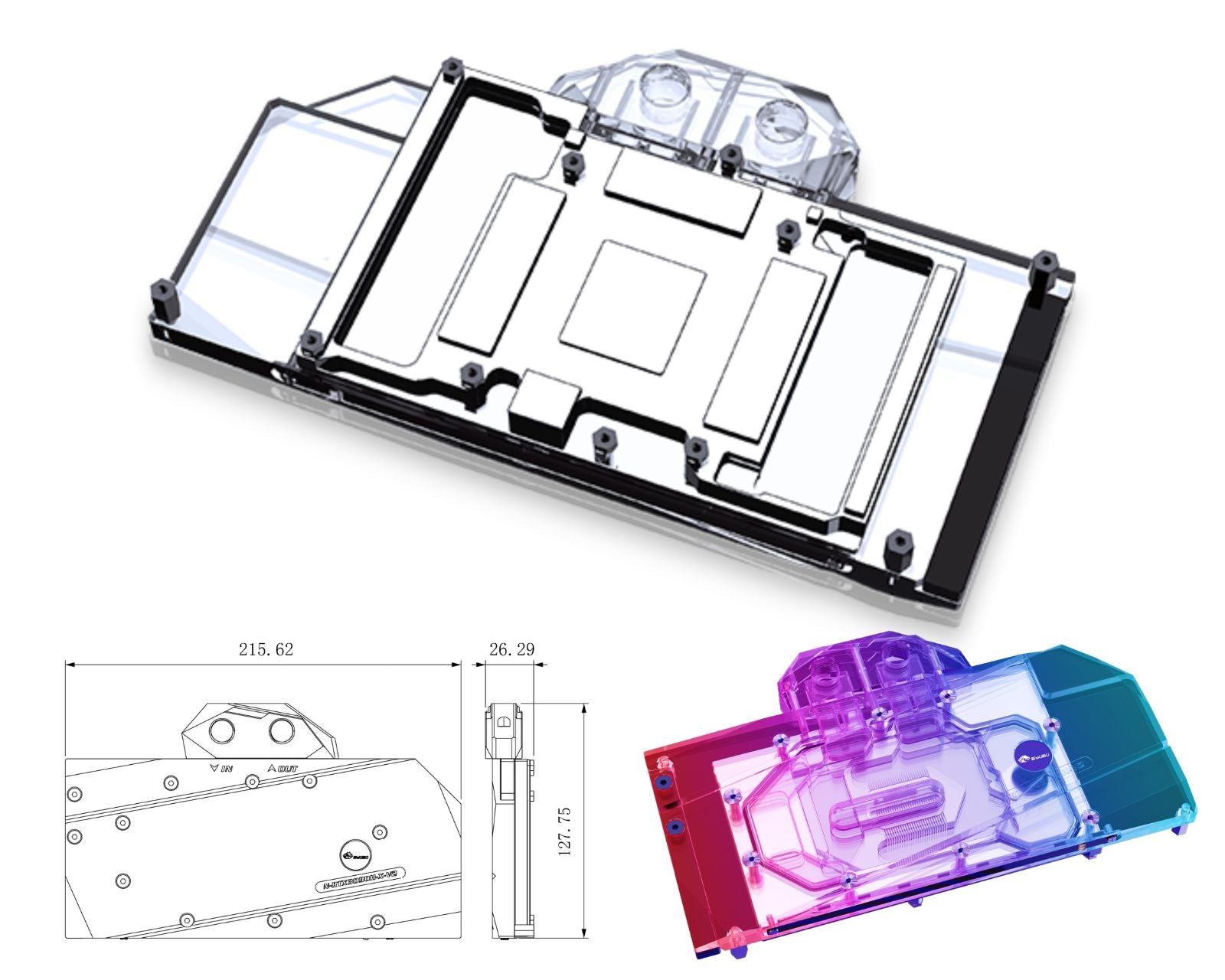 Bykski Full Coverage GPU Water Block and Backplate For NVIDIA