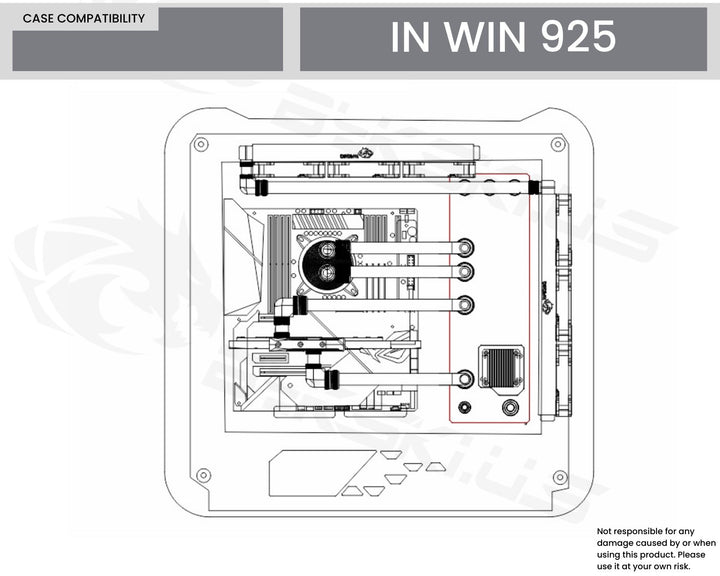 Bykski Distro Plate For InWin 925 - PMMA w/ 5v Addressable RGB(RBW) (RGV-INW-925-P-K) - DDC Pump With Armor