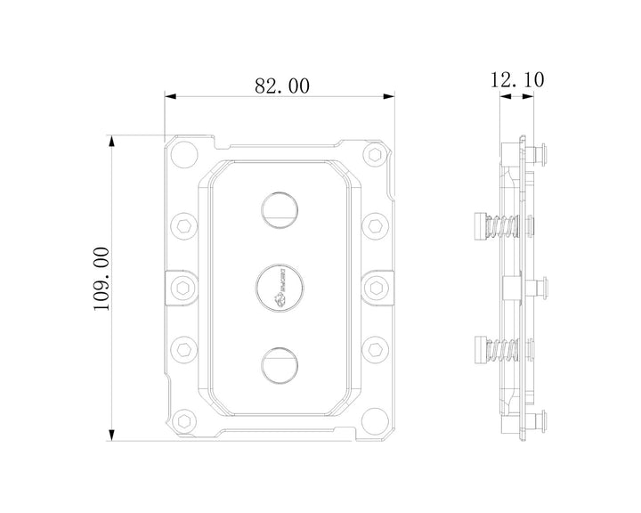 Bykski CPU-SR3647-X XEON CPU Water Cooling Block - Full Metal - Nickel Plated - Gray (CPU-SR3647-X) (LGA 3647)