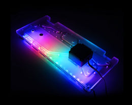Bykski Distro Plate For CORSAIR 680X - PMMA w/ 5v Addressable RGB (RBW) (RGV-COS-680X-P-K) - DDC Pump With Armor
