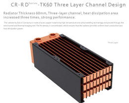 Bykski 80mm x 60mm RC Series Radiator, 80mm x 3, Triple Fan (CR-RD80X3RC-TK60)