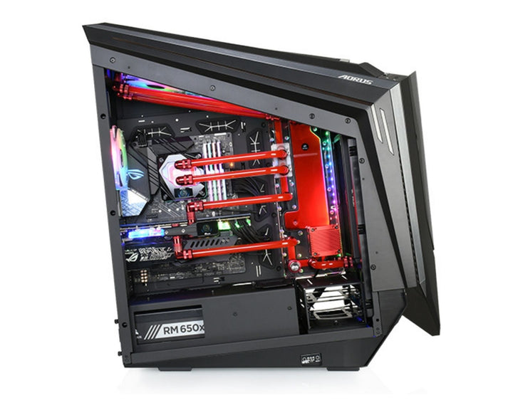 Bykski Distro Plate For GIGABYTE AORUS AC700G - PMMA w/ 5v Addressable RGB(RBW) (RGV-GV-AC700G-P) - DDC Pump With Armor