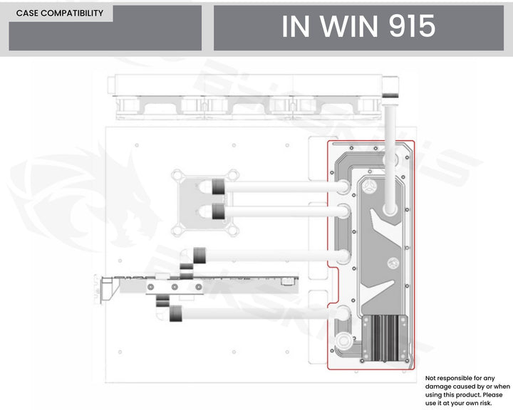 Bykski Distro Plate For InWin 915 - PMMA w/ 5v Addressable RGB (RBW) (RGV-INW-915-P-K) - DDC Pump With Armor