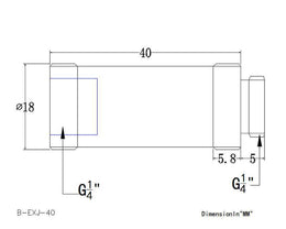 Bykski G 1/4in. Male/Female Extension Coupler - 40mm (B-EXJ-40) - Black