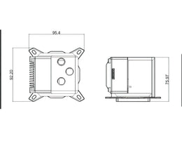 Bykski CPU-XPR-DDC-I DDC Pump Reservoir CPU Water Cooling Block for Intel Core (LGA 115x/1366/2011/2066)