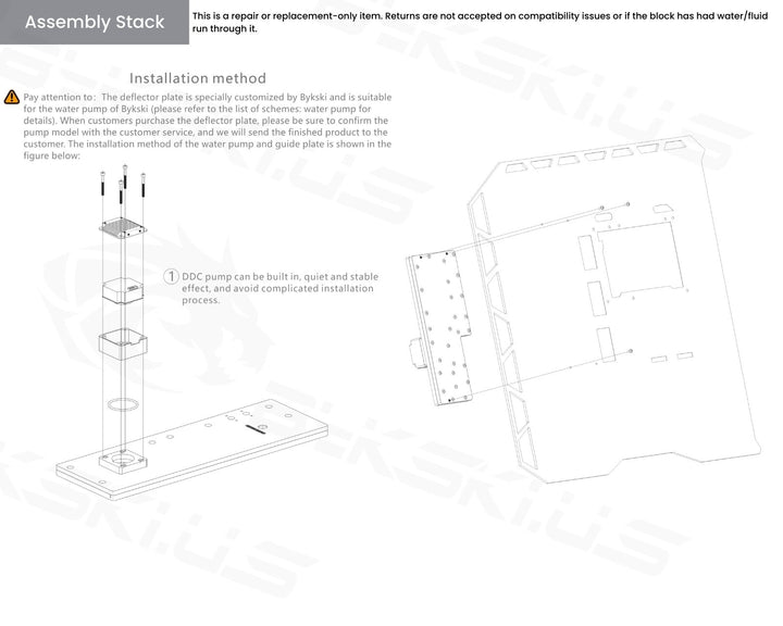 Bykski Distro Plate for MasterCase H500P - PMMA w/ 5v Addressable RGB (RBW) (RGV-CM-H500P-P-K) - DDC Pump With Armor