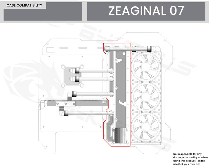 Bykski Distro Plate For ZEAGINAL 07 - PMMA w/ 5v Addressable RGB(RBW) (RGV-ZG-07-P-K) - DDC Pump With Armor