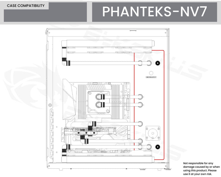 Bykski Distro Plate for Phanteks - NV7 PMMA w/ 5v Addressable RGB(RBW) (RGV-PHA-NV7-P-K) - DDC Pump With Armor