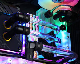 Bykski Distro Plate For Deepcool EATX 55 - FROSTED PMMA w/ 5v Addressable RGB (RBW) - Pump Included (RGV-DP-EATX-55 )