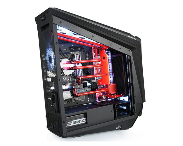 Bykski Distro Plate For GIGABYTE AORUS AC700G - PMMA w/ 5v Addressable RGB(RBW) (RGV-GV-AC700G-P) - DDC Pump With Armor