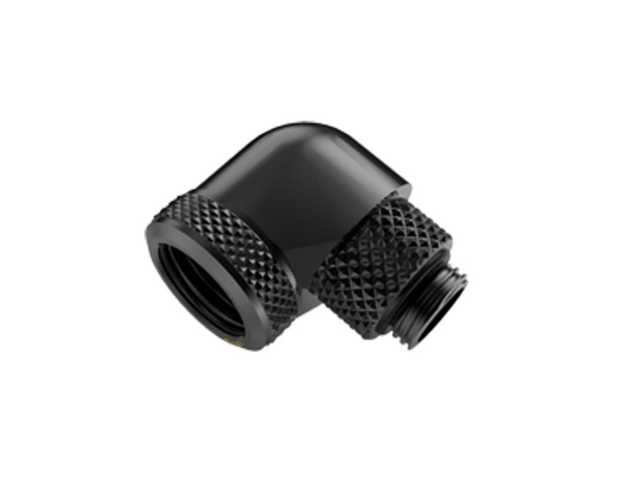Bykski G 1/4in. Rigid 90 Degree Rotary Fitting Adapter For 16mm OD PMMA/PETG/METAL Tubing (CC-L16RD90-X-BK) - Black