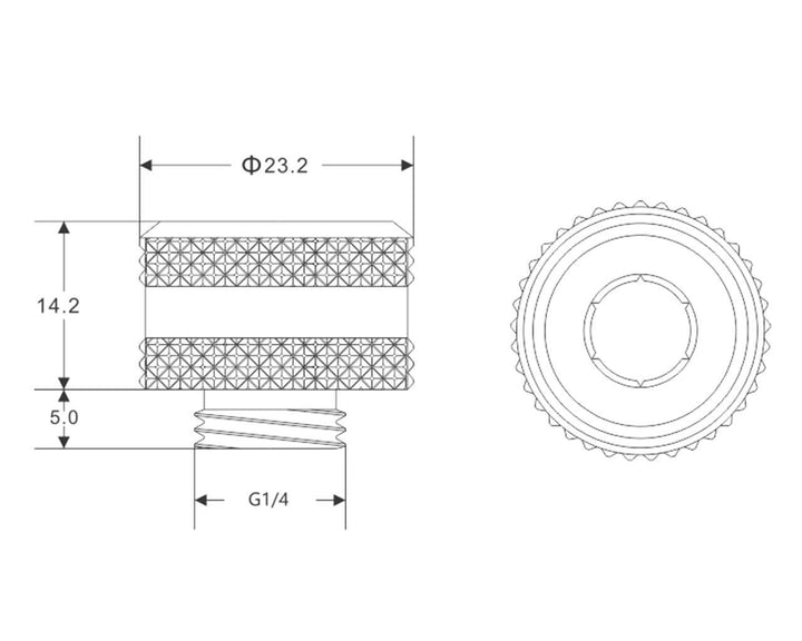 Bykski Anti-Off Rigid 14mm OD Fitting (B-FTHTJ-L14) - Silver