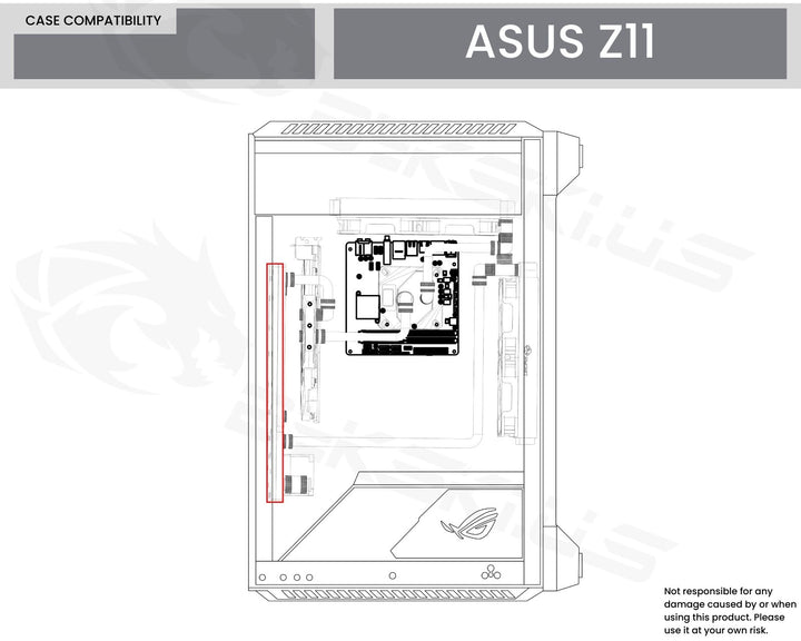 Bykski Distro Plate For ASUS ROG Z11 - PMMA w/ 5v Addressable RGB (5v A-RGB LED) (RGV-AS-Z11-P-K) - DDC Pump With Armor