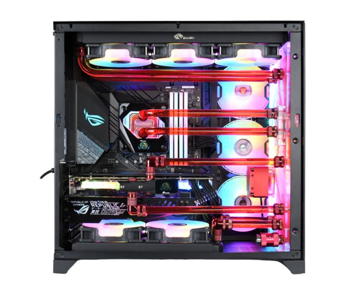 Bykski Distro Plate For Lian Li PC-011 (Front Mount) - PMMA w/ 5v Addressable RGB(RBW) (RGV-LAN-011-LI-P-K) - DDC Pump With Armor