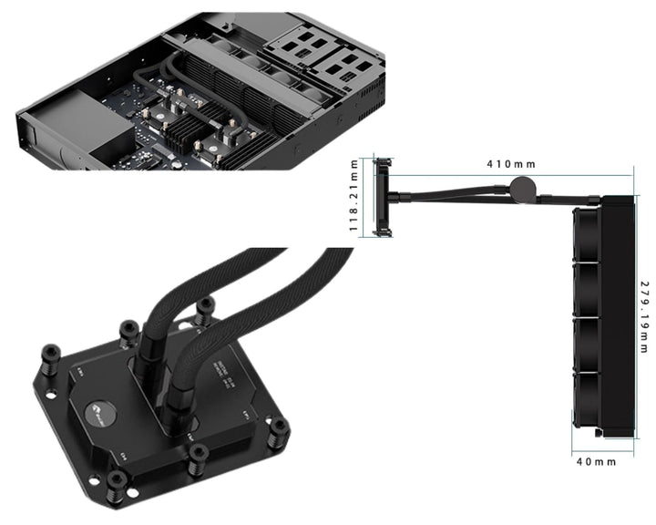 Bykski Durable 4x80mm 2U Server AIO Liquid CPU Cooler For Dual ARM S5000C 64 - Continuous Usage