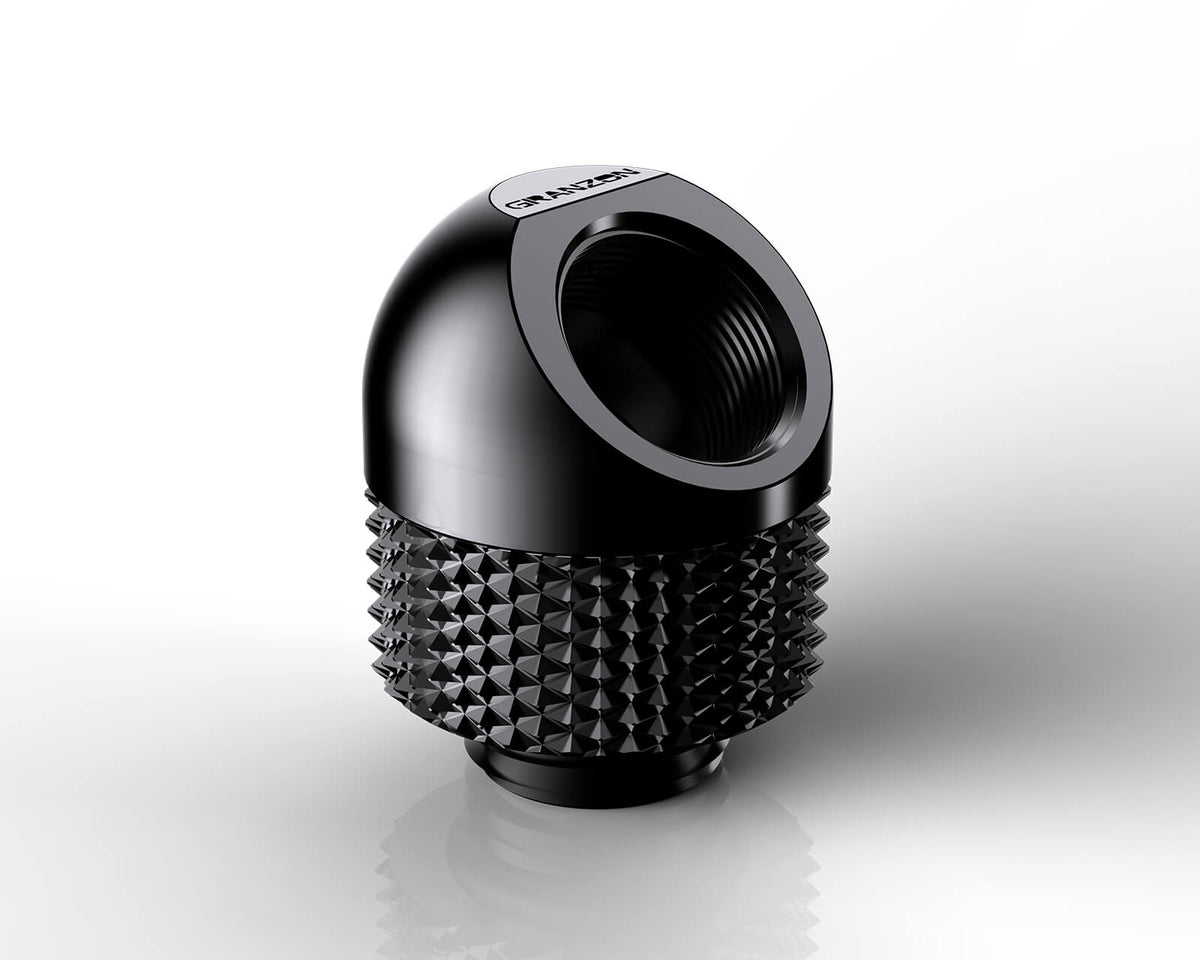 Granzon G 1/4in. Male to Female 45 Degree Rotary Elbow Fitting (GD-45) - Black
