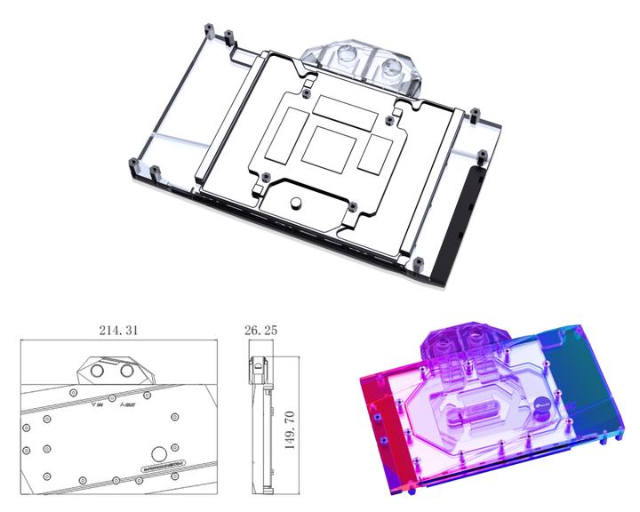 Bykski Full Coverage GPU Water Block and Backplate For PNY GeForce