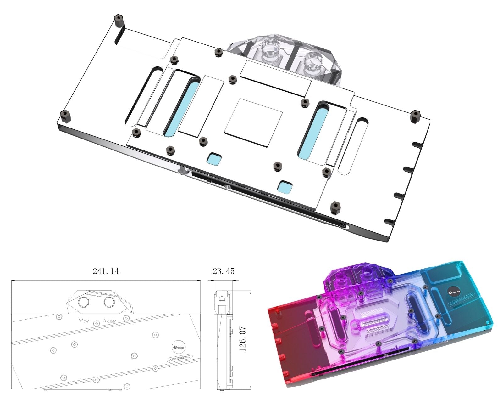 Bykski Full Coverage GPU Water Block and Backplate For AMD