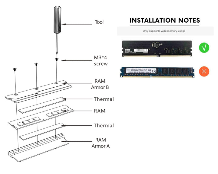 Bykski DDR5 Memory Copper Air Cooling Armor (B-MRC-X )