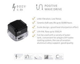 Bykski High-Performance Laing DDC PWM Water Pump - 350L/H Flow Rate For Custom Watercooling Cooling Systems (CP-DDCITN-X) - Black (POM)