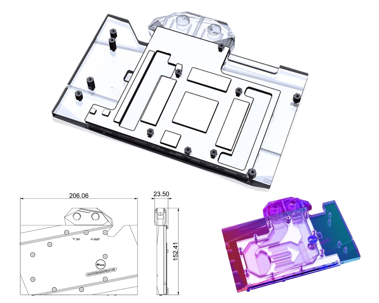 Bykski Full Coverage GPU Water Block and Backplate for nVidia