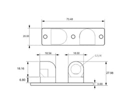 Bykski GPU Block 90 Degree Rotary Bridge Module - Silver (B-VGA-MINI-X)