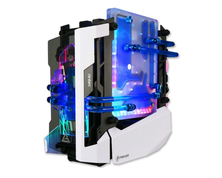 Bykski Distro Plate For Antec Striker - PMMA w/ 5v Addressable RGB (RBW) (RGV-Antec-Striker-P-K) - DDC Pump With Armor