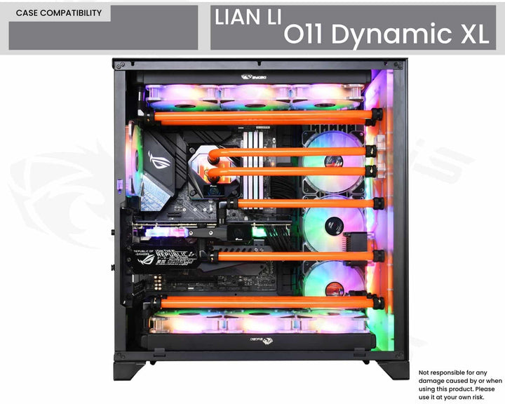 Bykski Distro Plate for Lian Li O11 Dynamic XL (Front Mount) - PMMA w/ 5v Addressable RGB(RBW) (RGV-LAN-O11XL-LI-P-K) - DDC Pump With Armor