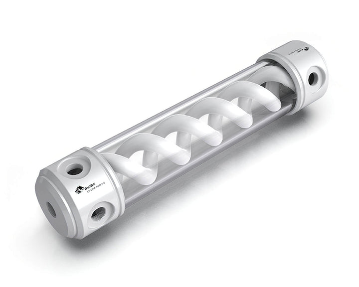 Bykski 50mm Cylindrical DNA Reservoir - White POM - 260mm w/LED strip (CT-DNA-POM-V2)