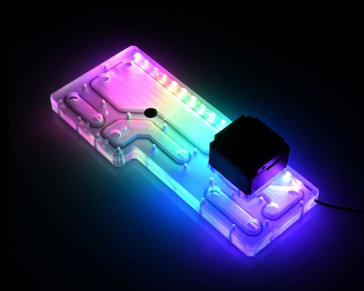 Bykski Distro Plate For InWin 909 - PMMA w/ 5v Addressable RGB(RBW) (RGV-INW-909-P-K) - DDC Pump With Armor