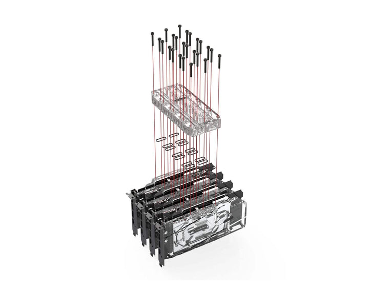 Bykski Quad GPU 40mm SLI/CF Connection Bridge Block for TC Blocks - (B ...