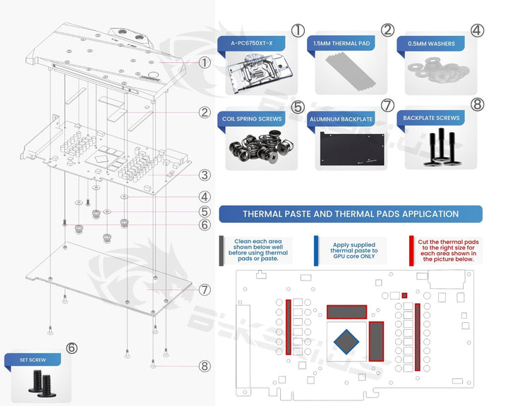 Bykski Full Coverage GPU Water Block and Backplate for PowerColor