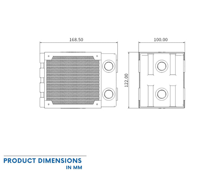 Bykski Extreme-Performance Multi-Block 900W Heat Dissipation Radiator, 1x120mm Support (CR-RD120RC-TK100)