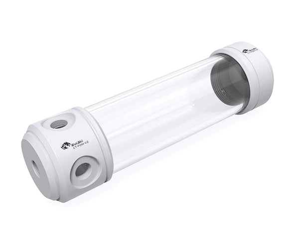 Bykski 50mm Cylindrical Reservoir - White POM - 200mm Total Length (CT-POM-V2)
