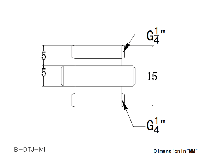 Bykski G1/4 Dual Male Extension Coupler - Mini (B-DTJ-MI) - Black