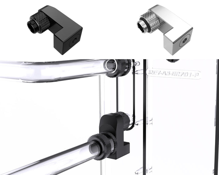 Bykski G 1/4in. Male to Female Supported Rotary 20mm Offset Fitting (CC-HR-20-X) - Black