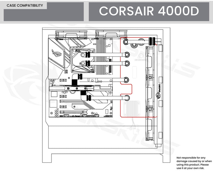Bykski Distro Plate For CORSAIR 4000D - PMMA w/ 5v Addressable RGB(RBW) (RGV-COS-4000D-P-K) - DDC Pump With Armor